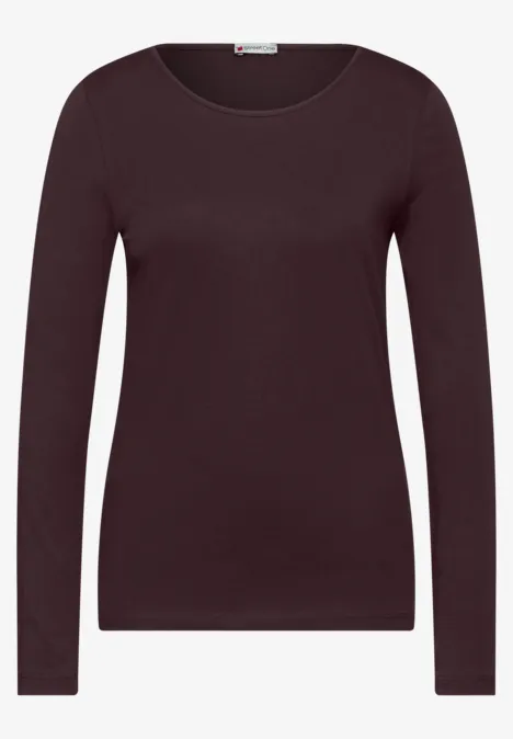 Basic Langarmshirt enigma red