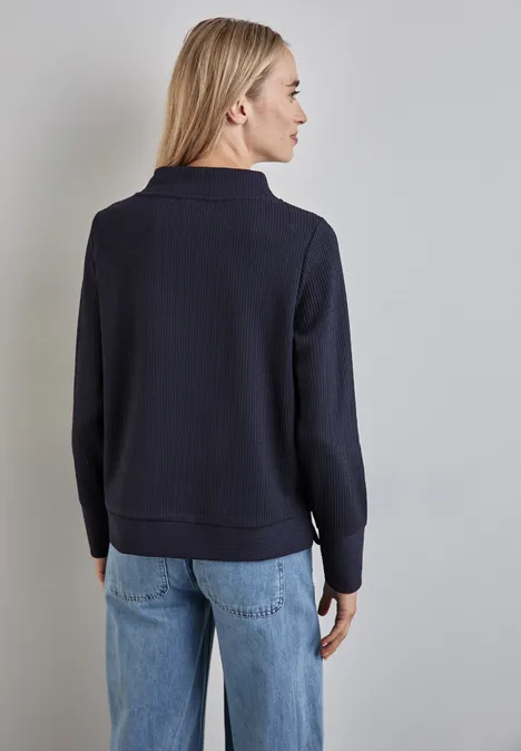 Shirt mit Streifenstruktur night sky blue