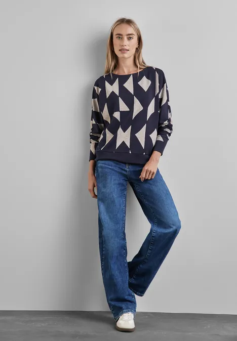 Jaquard-Shirt night sky blue