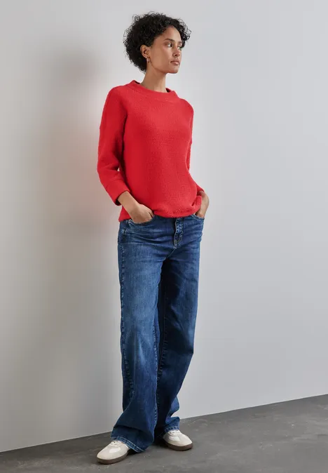 Flauschiges Shirt mandarin red