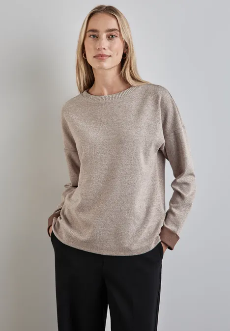 Melange-Shirt rich mocha mel.