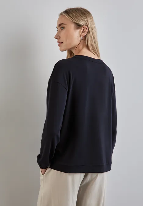 Langarmshirt mit Print night sky blue
