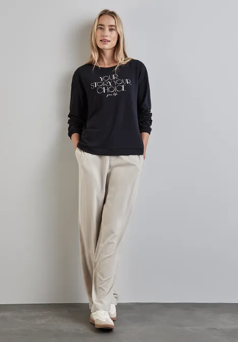 Langarmshirt mit Print night sky blue