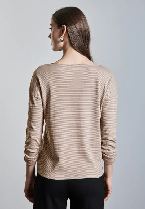 Gestreiftes Shirt soft mocha