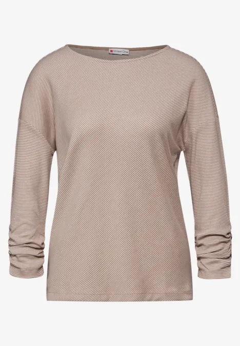 Gestreiftes Shirt soft mocha
