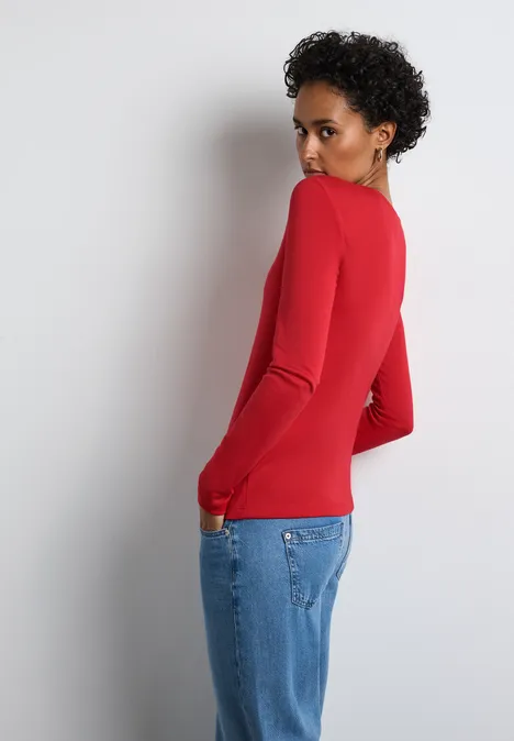 Zacht shirt met lange mouwen mandarin red Zacht shirt met lange mouwen mandarin red