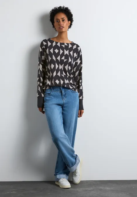 Jaquard-Shirt night sky blue
