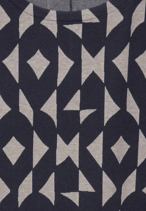 Jaquard-Shirt night sky blue