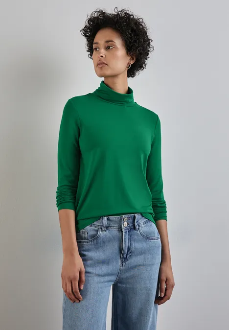 Shirt mit Rollkragen clover green