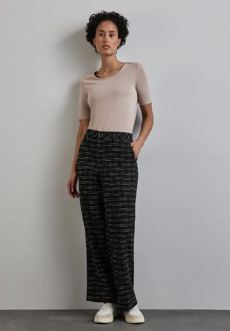 T-Shirt mit Rundhals light mocha beige