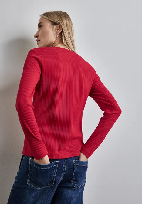 Shirt met hartvormige halslijn autumn red