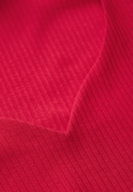 Shirt met hartvormige halslijn autumn red