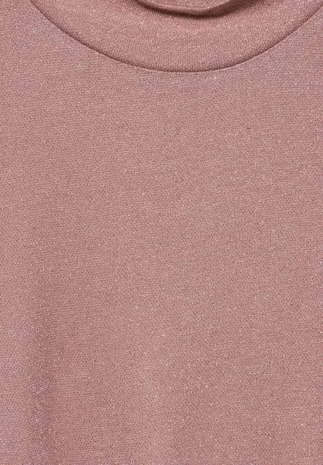 Glitzerndes Turtleneck Shirt petal rose