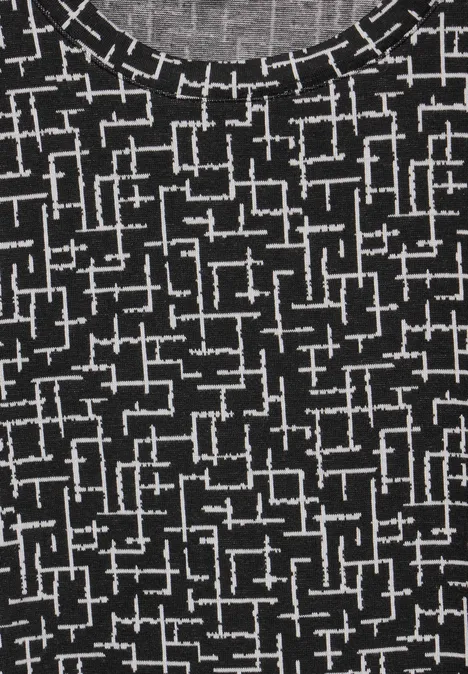 Shirt mit grafischem Muster Black