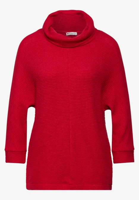 Shirt in Strick-Optik autumn red