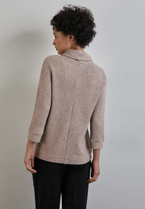 Shirt in Strick-Optik mocha beige mel.
