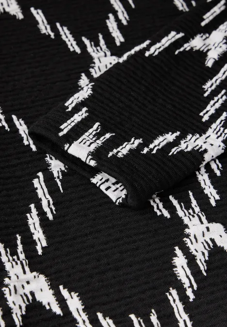 Strukturshirt mit Karomuster Black