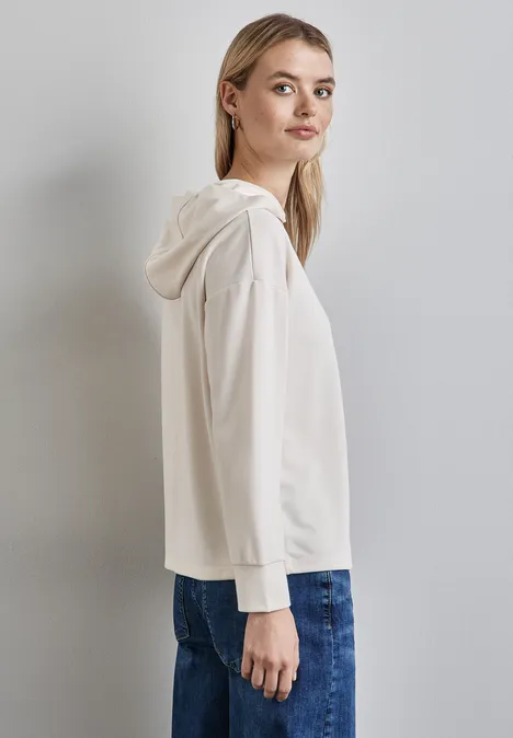 T-shirt à capuche avec broderie lucid white