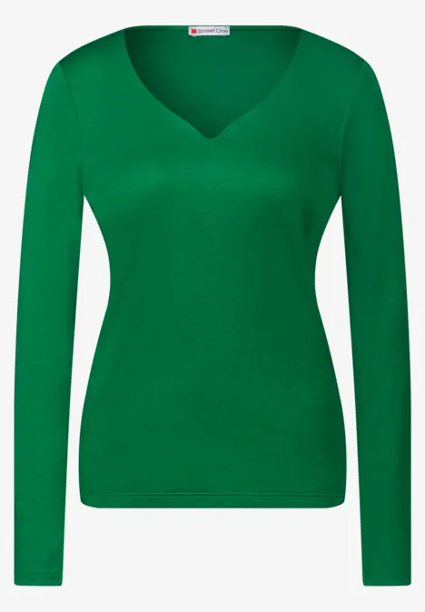 Shirt mit Herzausschnitt vibrant green