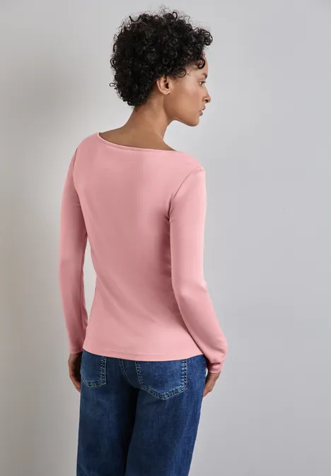 Shirt mit U-Boot-Ausschnitt petal rose