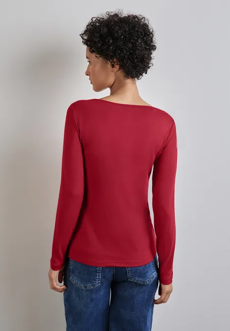 Shirt mit U-Boot-Ausschnitt autumn red