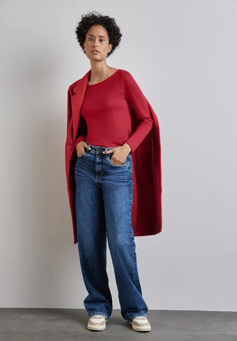 Shirt mit U-Boot-Ausschnitt autumn red