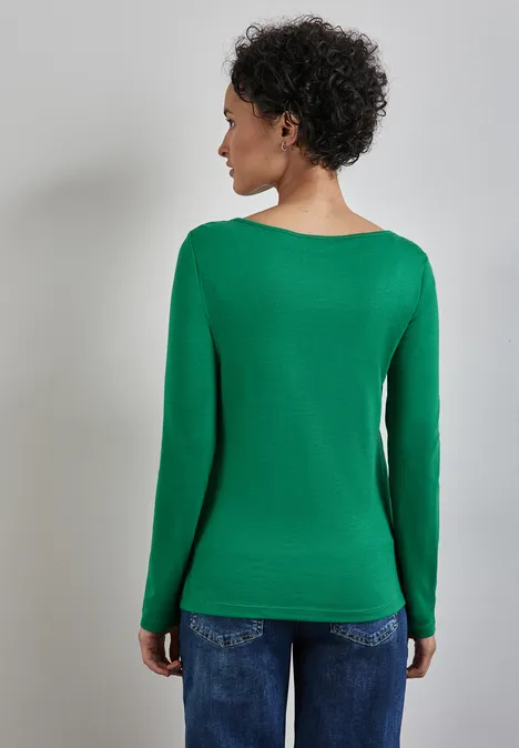 Shirt mit U-Boot-Ausschnitt vibrant green