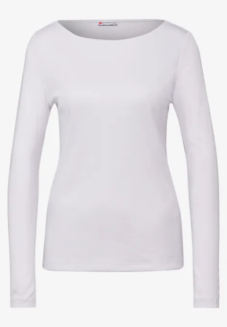 Shirt mit U-Boot-Ausschnitt heather grey