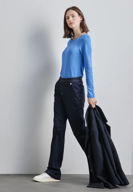 Basic Langarmshirt marina blue