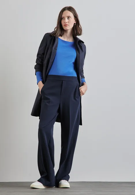 Basic Langarmshirt odyssey blue
