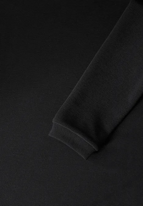 Turtleneck Struktur-Shirt Black