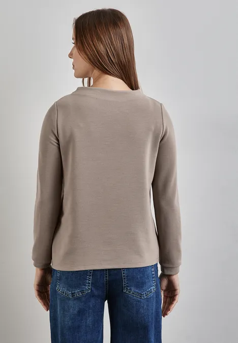 Turtleneck Struktur-Shirt light mocha beige