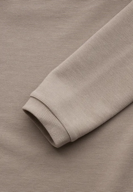 Turtleneck Struktur-Shirt light mocha beige