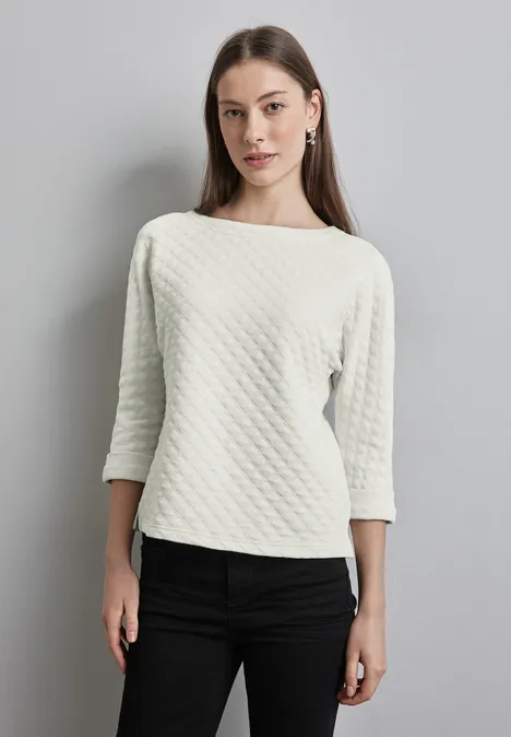 Strukturshirt mit Details lucid white