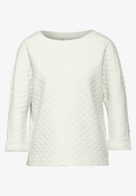 Strukturshirt mit Details lucid white