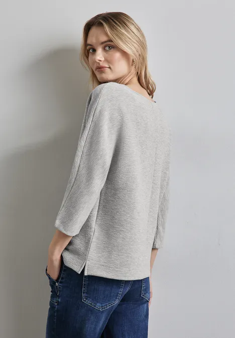 Shirt mit feiner Struktur heather grey mel.
