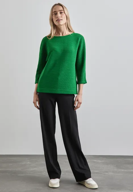 Shirt met een fijne textuur vibrant green