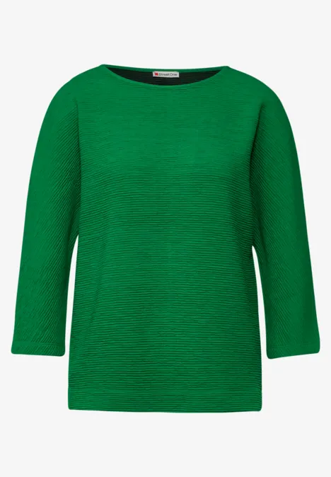 Shirt met een fijne textuur vibrant green