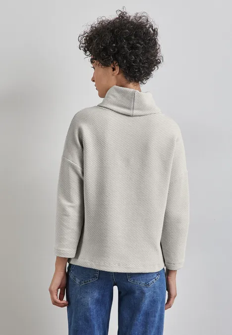 Schalkragen Strukturshirt heather grey