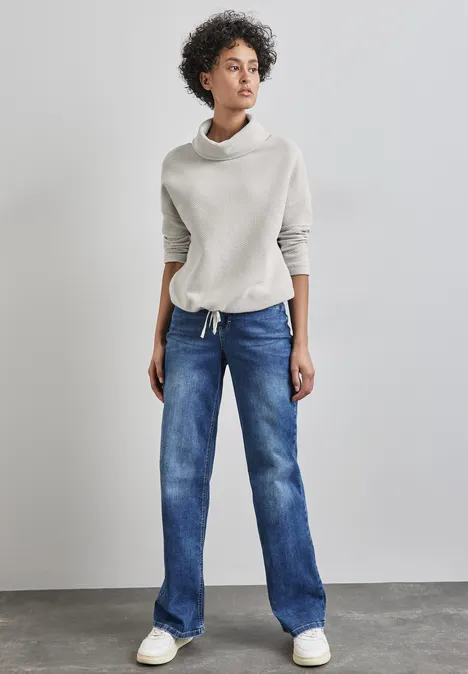 Schalkragen Strukturshirt heather grey