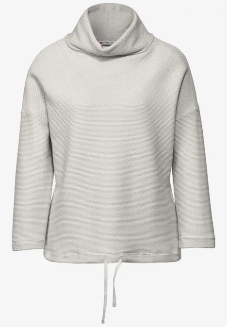 Schalkragen Strukturshirt heather grey