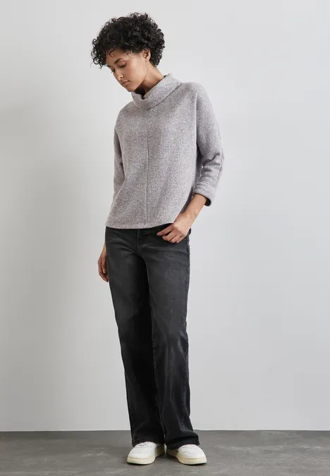 Strick-Look Shirt mit Kragen heather grey mel.