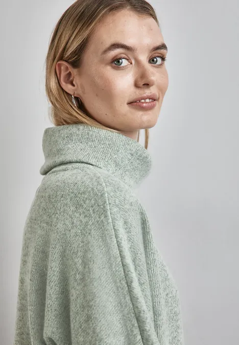 Strick-Look Shirt mit Kragen gleam green mel.