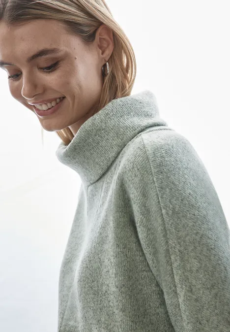 Strick-Look Shirt mit Kragen gleam green mel.