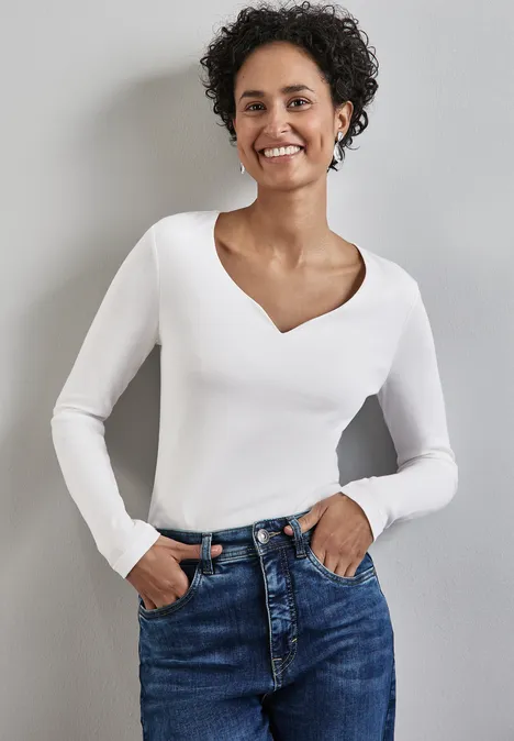 T-shirt avec encolure en cœur off white
