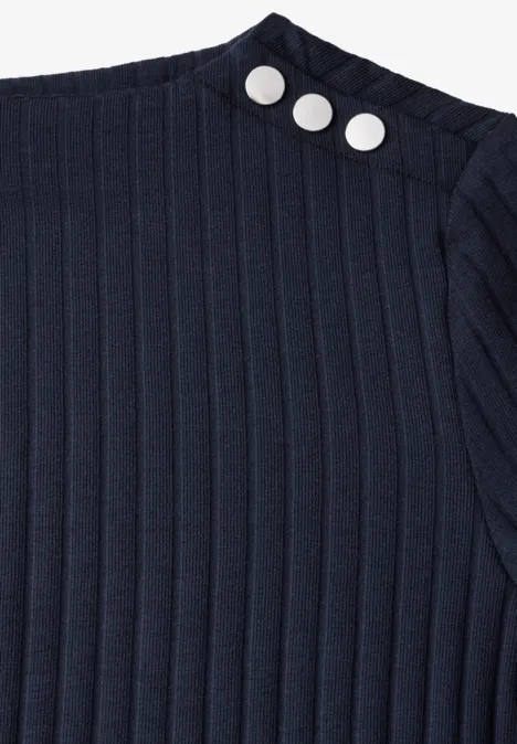 Langarmshirt mit Knopfdetail deep blue