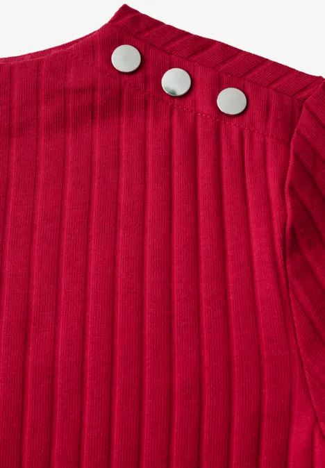 Langarmshirt mit Knopfdetail autumn red