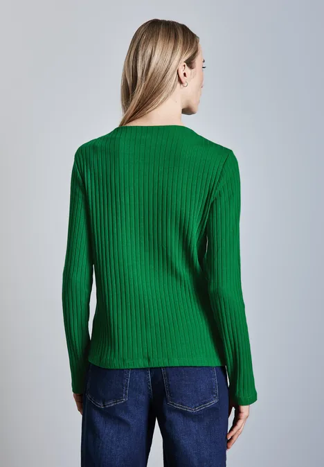 T-shirt à manches longues avec détail de boutons vibrant green