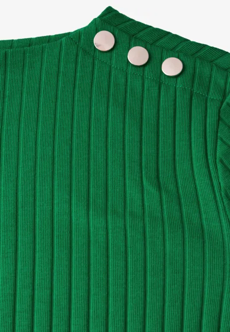 T-shirt à manches longues avec détail de boutons vibrant green