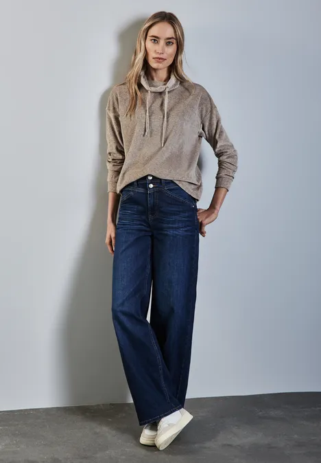 Shirt mit Schalkragen breezy beige mel.